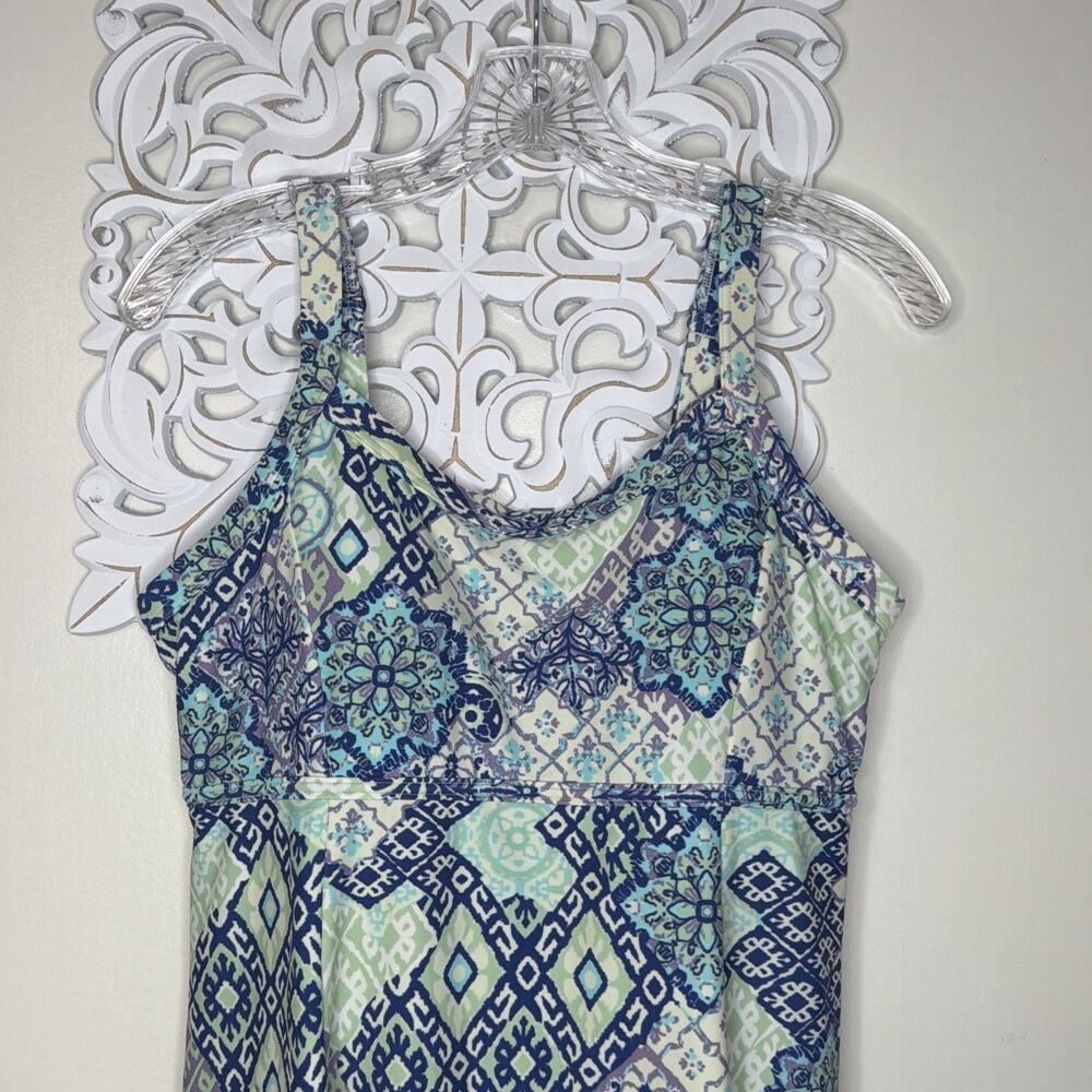 COLDWATER CREEK Women's size 12 Swimsuit 1-Piece Bathing Suit Swim Dress BLUE - Picture 3 of 14